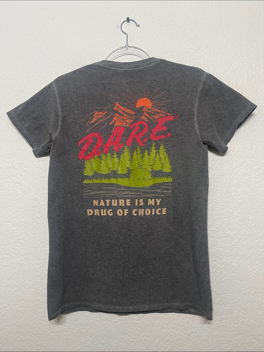 DARE Y2K Men’s Small D.A.R.E Vintage Graphic T-Shirt Charcoal Gray